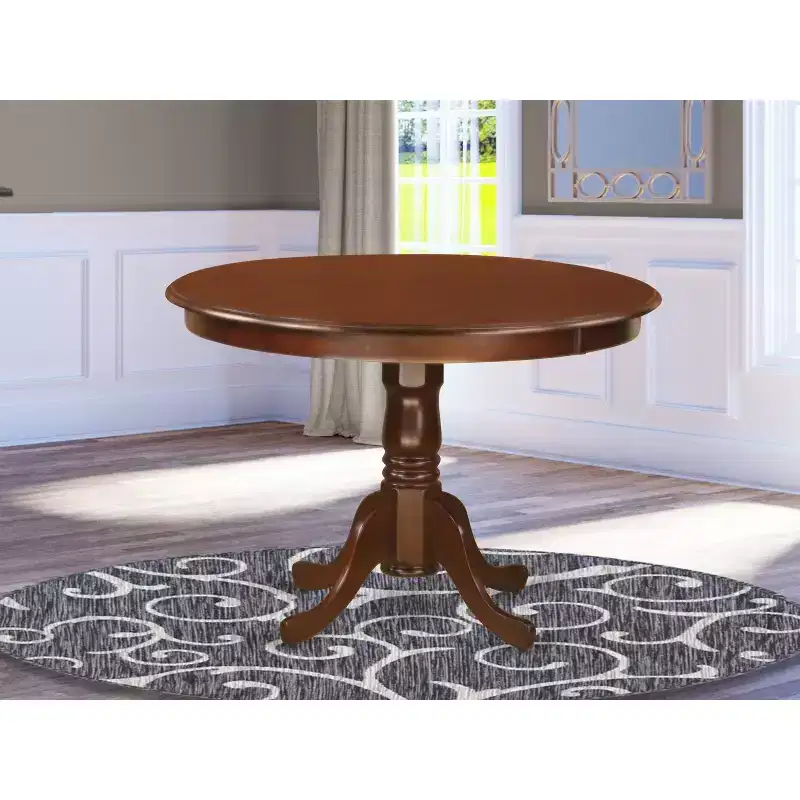 HomeStock Table 42 diameter Round Table, Black/Cherry