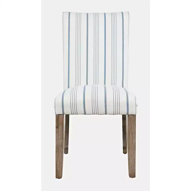 Jofran, Coastal Wire-Brushed Wood Upholstered Parsons Dining Chair (Set of 2)