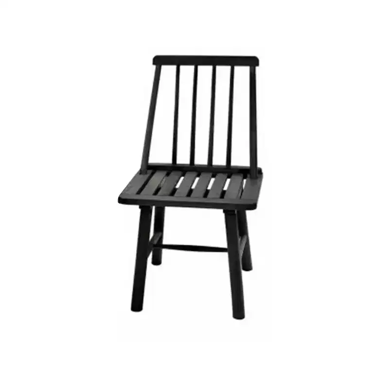 Farmhouse Armless Indonesian Hardwood Chair - Indoor/Outdoor - Black