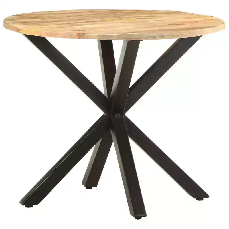 Round Solid Wood Side Table, End & Sofa Table for Living Room, Natural Wood Coffee Table