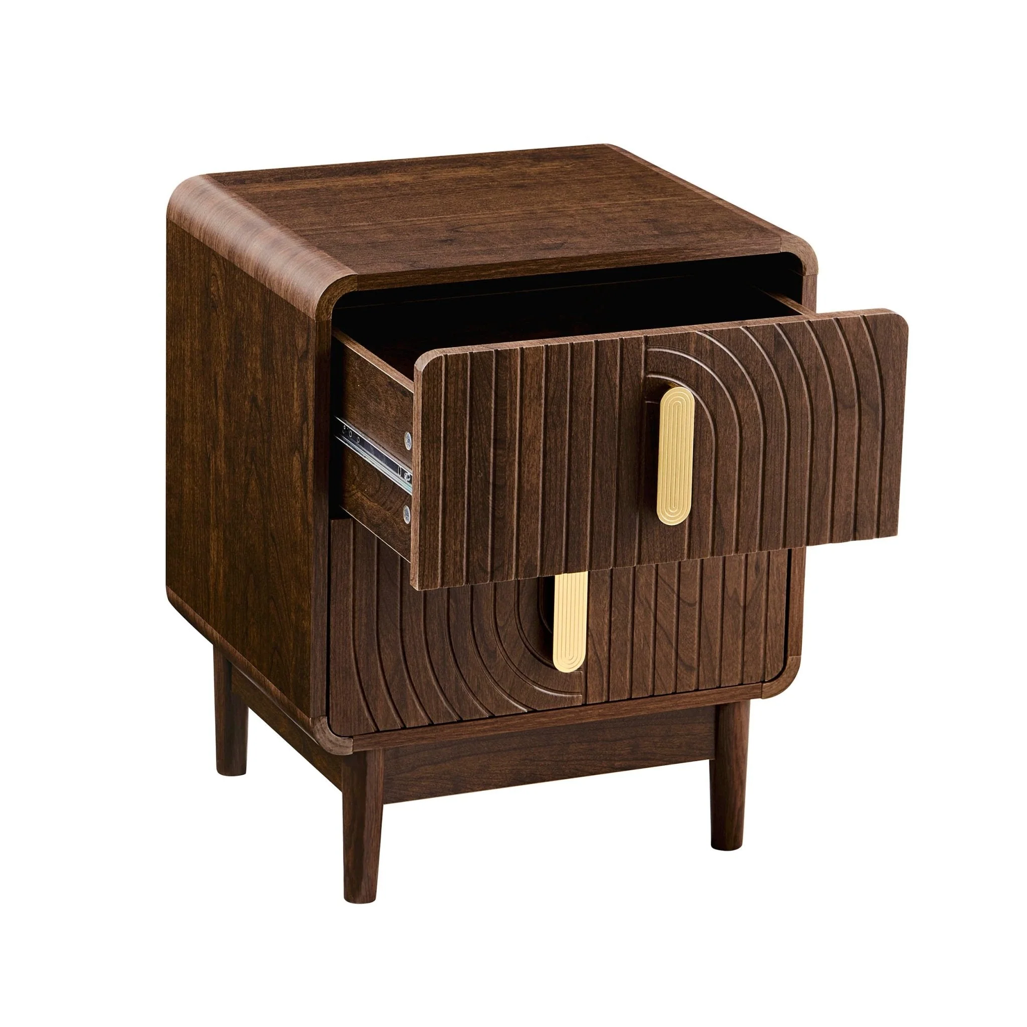 2 Drawer Bedside Table - Walnut