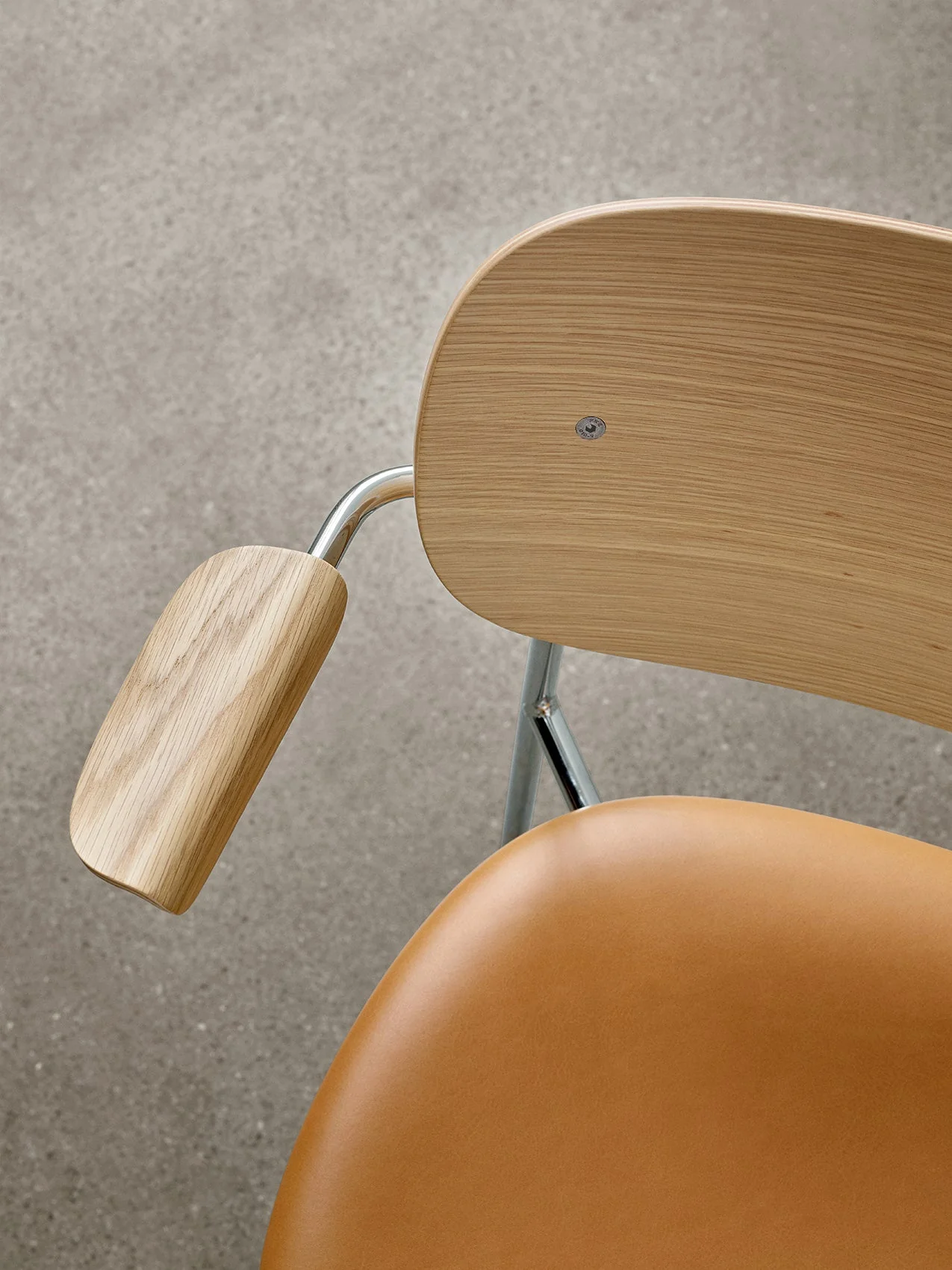 Contemporary Upholstered Dining Chair with Armrest Chrome Base for Dining Room & Office