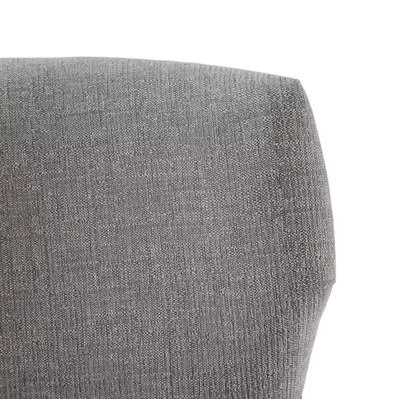 Gray Upholstered Armless Dining Chair, Low Back, Set of 2