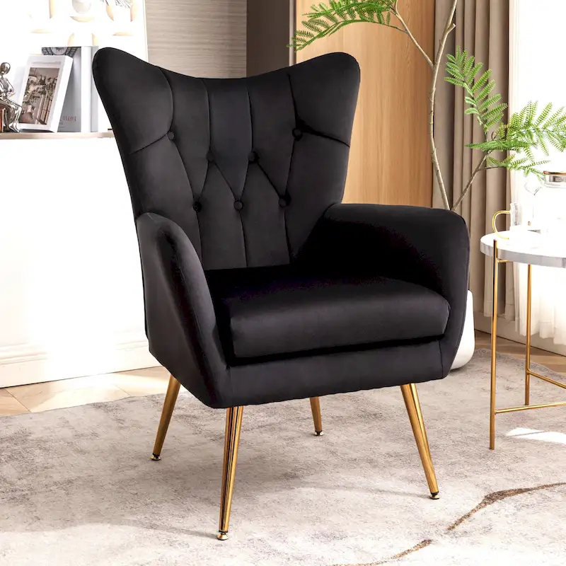 Mid Century Wingback Upholstered Accent Chair