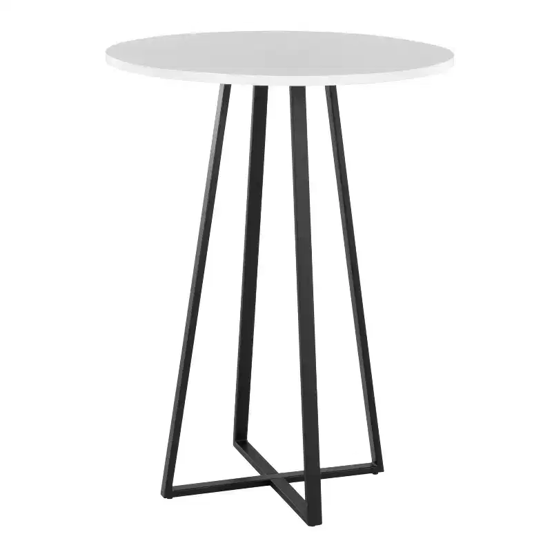 LumiSource Cosmo MDF Counter Table Black Metal/White