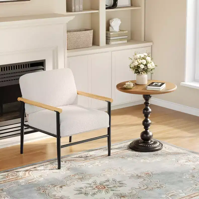 Modern Accent Chair  Upholstered Single Sofa Chairs, Thick Seat Cushions, Sturdy Iron Frame - for Living Room, Bedroom, Reception, Office, Home