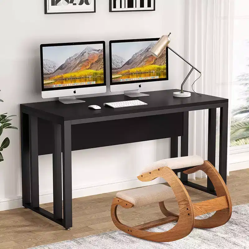 Ergonomic Kneeling Chair, Heavy Duty Better Posture Kneeling Stool Office Chair, for Body Shaping Relieving Stress Meditation, Brown