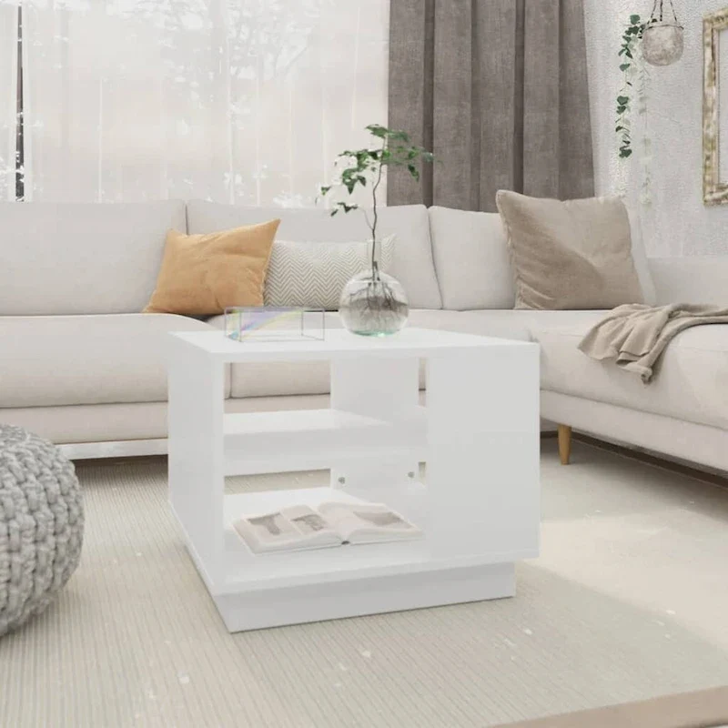 vidaXL Coffee Table Accent End Side Sofa Table for Living Room Engineered Wood - 21.7 x 21.7 x 16.9