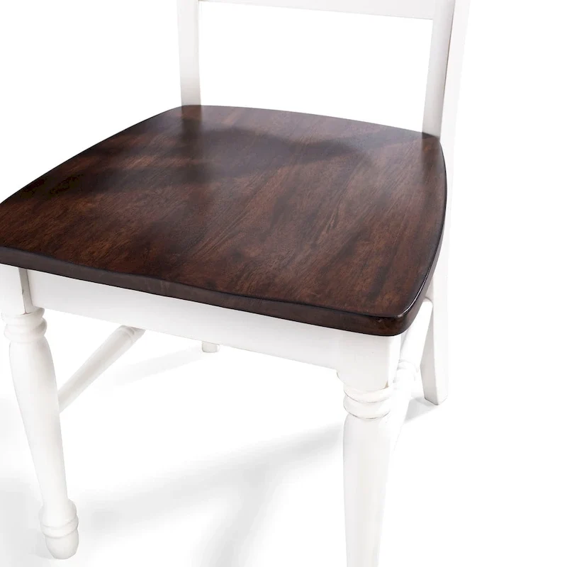Crosley Shelby Cherry/Antique White Wood Dining Chair (Set of 2) - 17.75 W x 23.5 D x 39 H