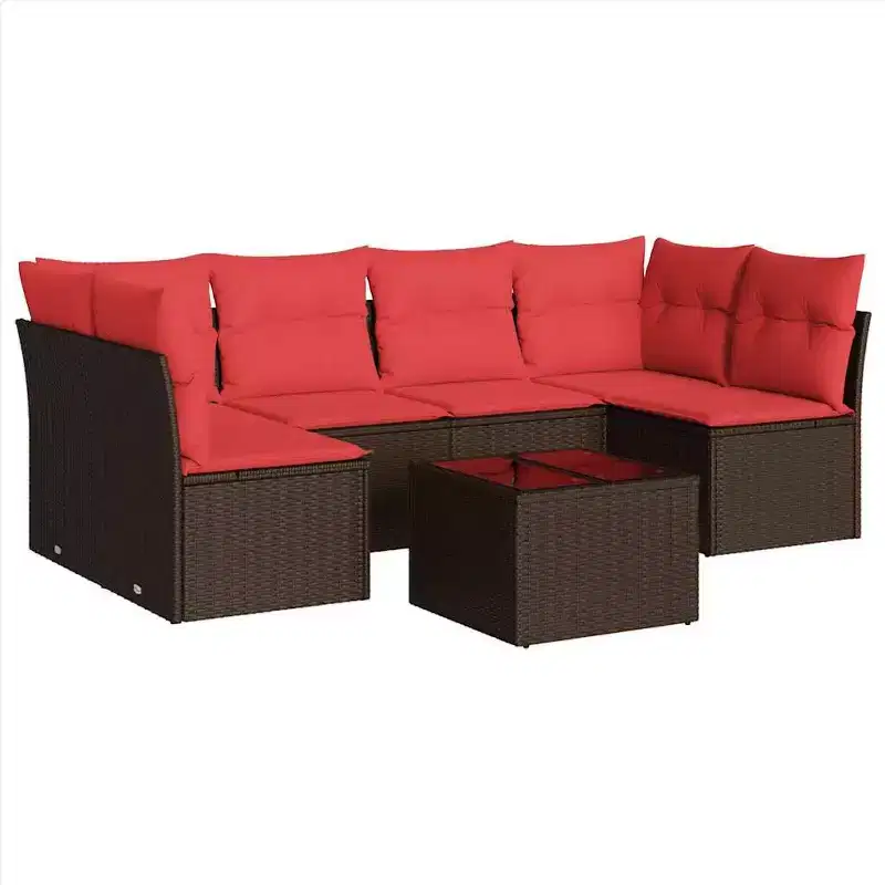 vidaXL Trendy Patio Sofa Set Poly Rattan
