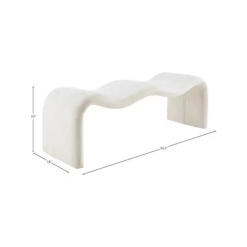 Meridian Furniture,Willow Chenille Fabric Bench