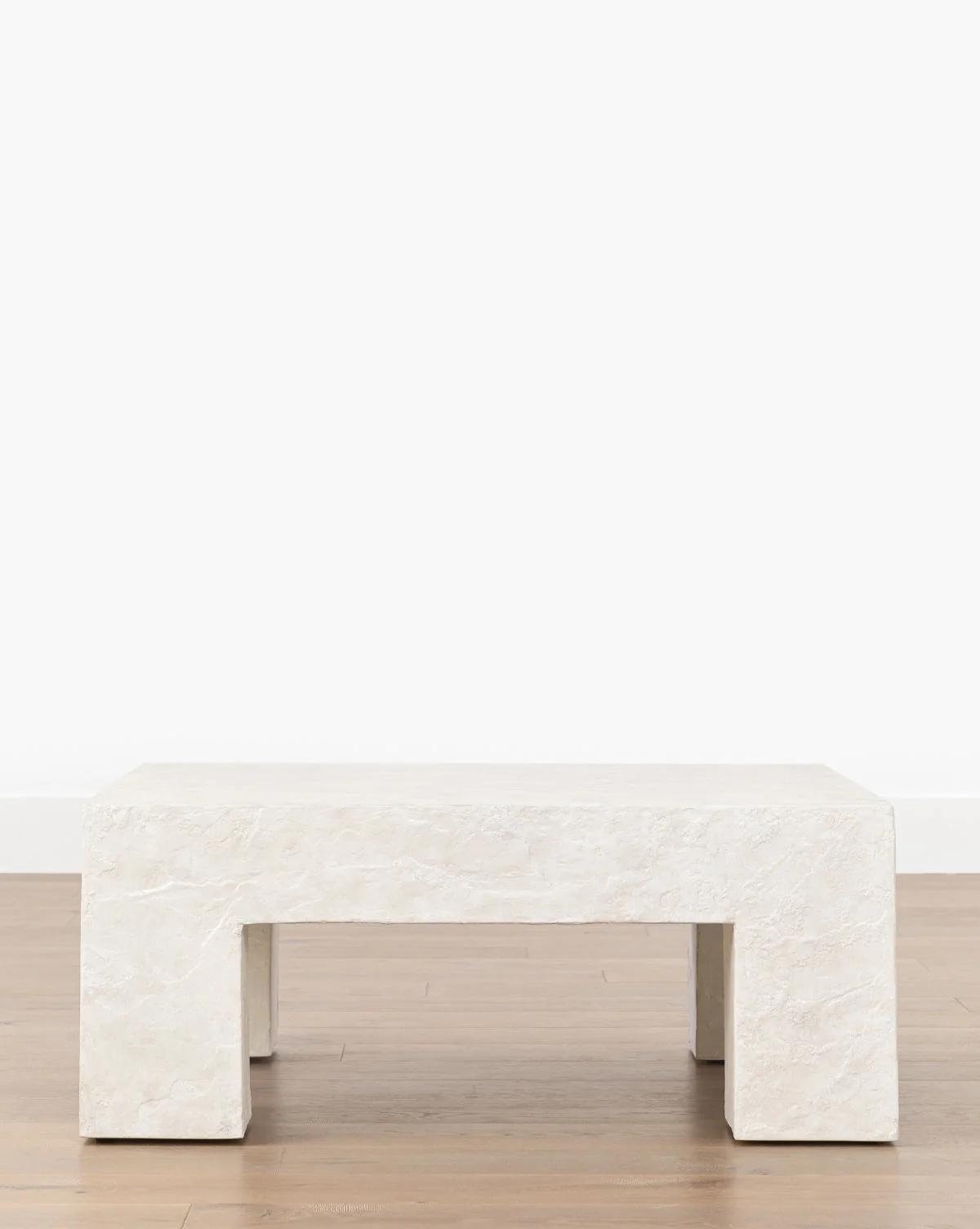 Sculptural Fiberglass Coffee Table with Architectural Form & Clean Lines for Living Room