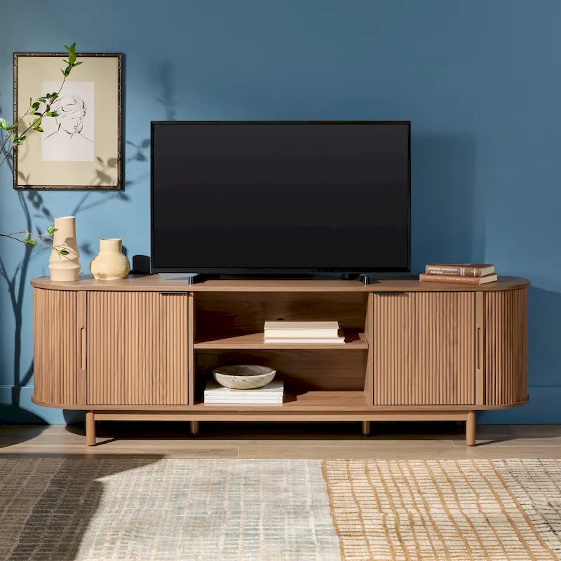 Middlebrook Designs Modern Reeded 70-inch TV Stand with Open Storage