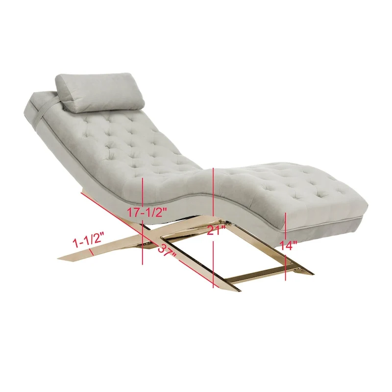 SAFAVIEH Cheri Chaise with Round Pillow - 65Wx23Dx33H