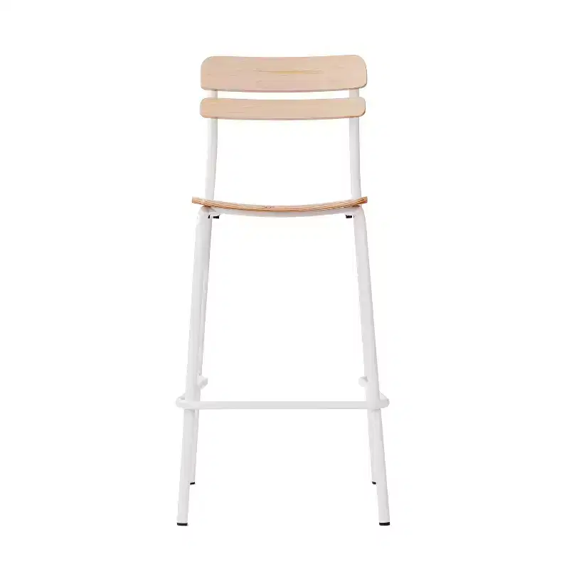 Flash Furniture 2 Pack Cyprus Commercial Grade Solid Wood Bar Stools with Metal Frames and Antique Finish