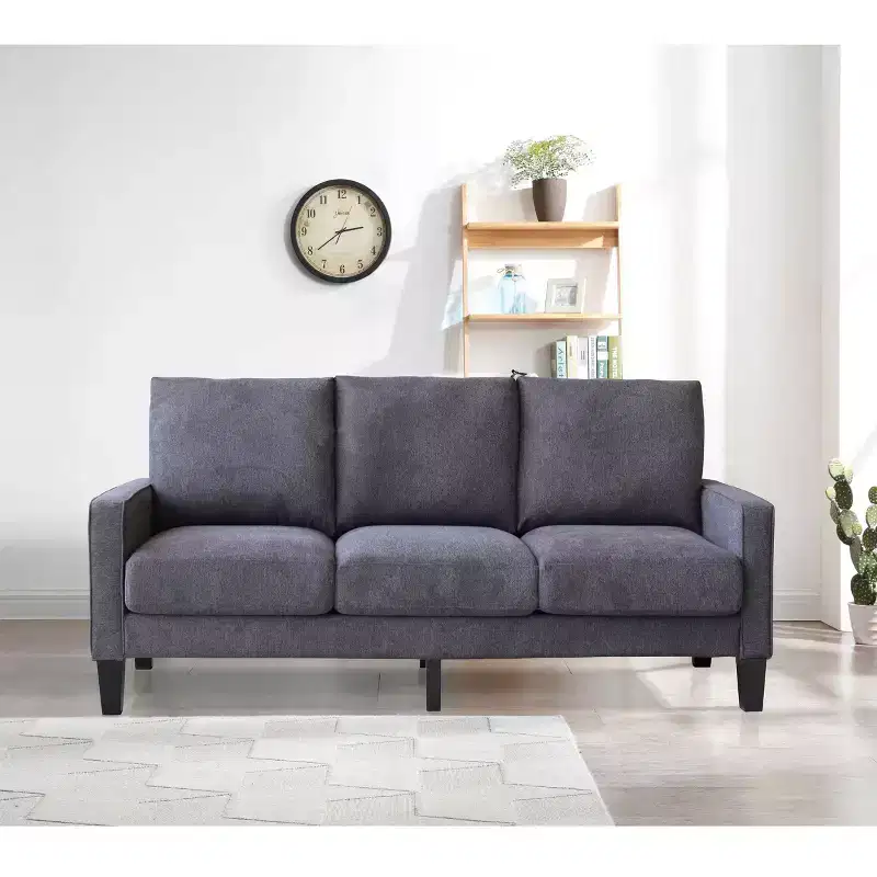 Modern Sturdy Sofa with Solid Wood & Metal Frame, Removable Under-Seat Storage Box
