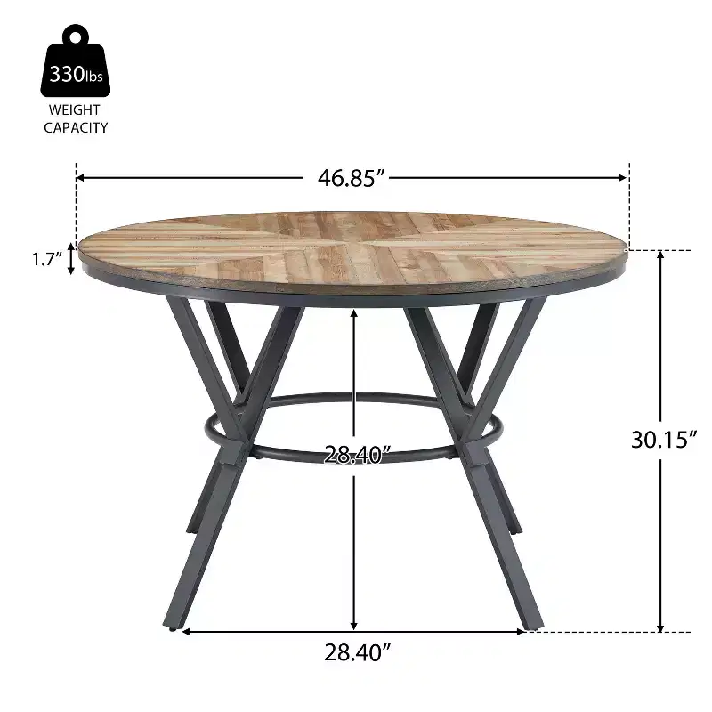 Christopher Knight Home Arcans Modern Round Wood Dining Table, Light Brown/Black