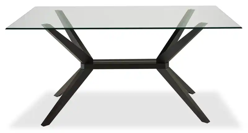 Dining Table with Glass Top, 63W