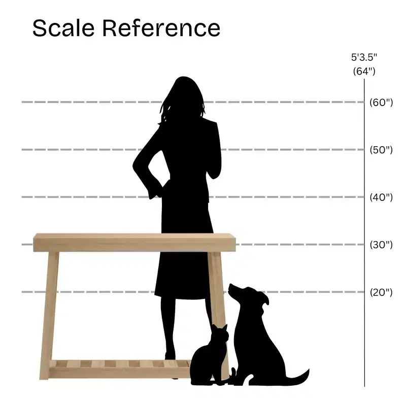Galano Wood Console Table with Bottom Shelf 43 W x 12 D x 32 H