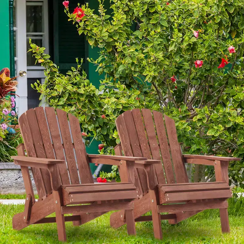 Whisen Oversized Wooden Adirondack Chair with Pre-Assembled Back