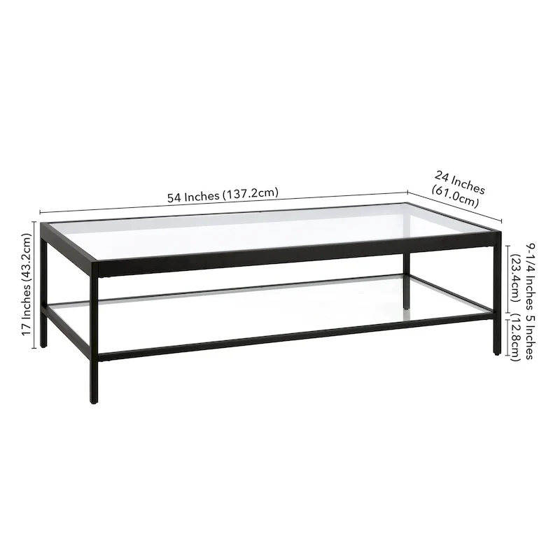 Alexis Metal and Glass Coffee Table
