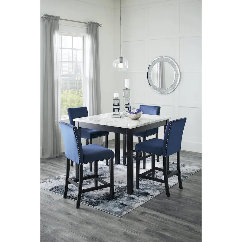 White 5-Piece Counter Height Dining Set