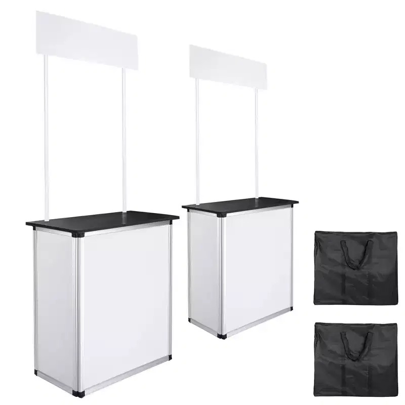 Yescom Popup Promotional Counter Table Booth Portable Demo Display Banner Stand 2 Pack