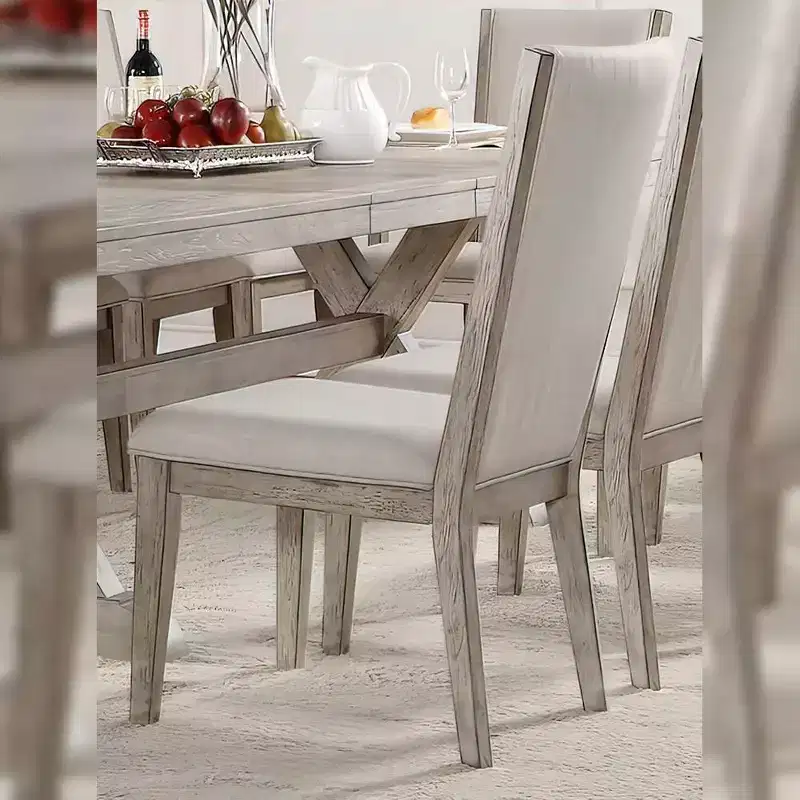 Set of 2 19" Rocky Fabric Dining Chairs Gray Oak - Acme Furniture