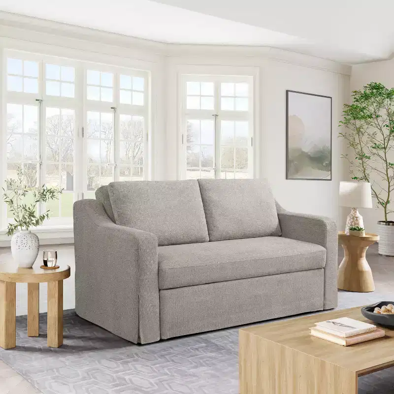 Serta Hans Convertible Loveseat Woven Flax