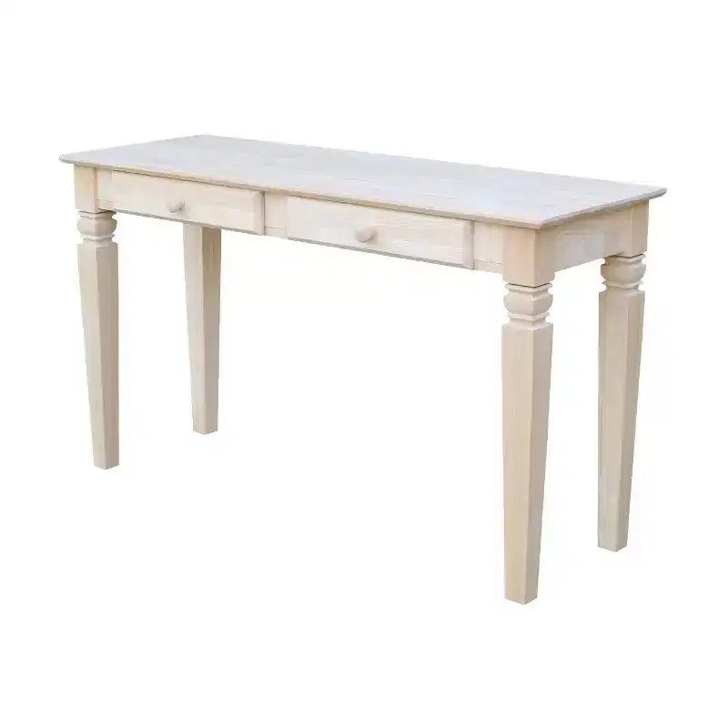 Console Table with 2 Drawers Unfinished