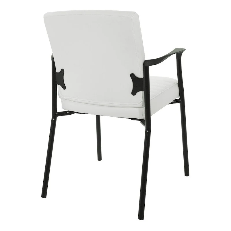 Guest Chair in Faux Leather and Black Frame