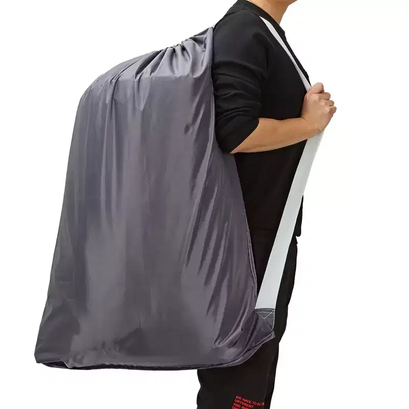 Narwey 2 Pack XL Nylon Laundry Bag with Strap, Large Dirty Garments Organizer