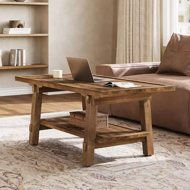 Solid Wood Coffee Table – Modern Living Room Center Table
