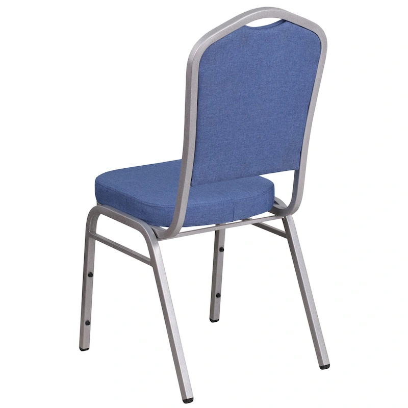 Steel/ Blue Fabric Crown Back Stacking Banquet Chair (Set of 4)