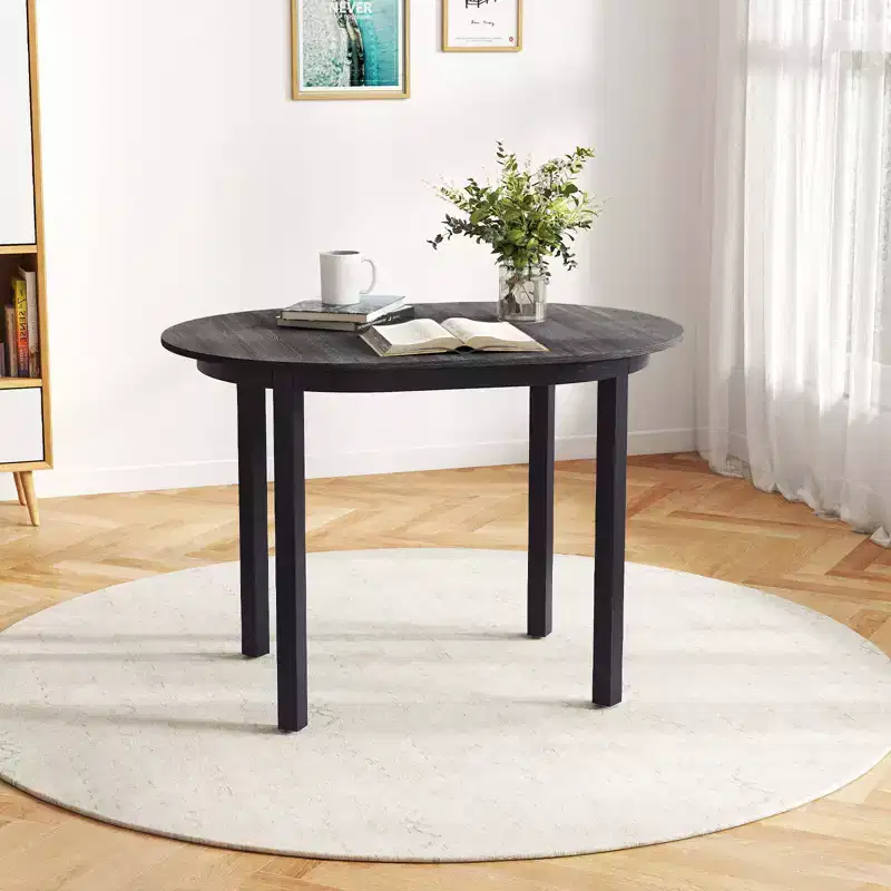 Costway 43 Wooden Dining Table w/Rubber Wood Legs for 2-4 People Load 260 LBS