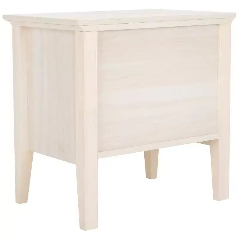1-Drawer 1-Shelf Nightstand with Gold Pulls, Walnut Finish Bedside Table