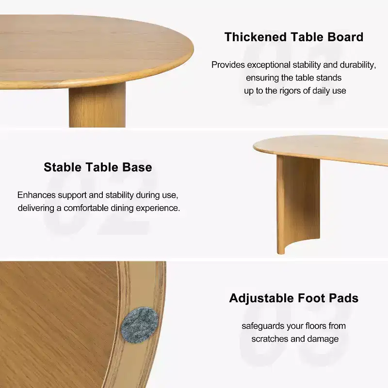 Dovelina Oval Dining Table Curved Leg Kitchen Table