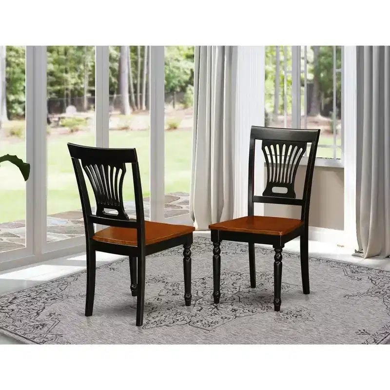 HomeStock Seaside Style Kitchen Dining Chair Wood Seat