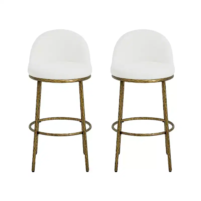 Christopher Knight Home Chaiwat Modern Metal Upholstered Bar Stools (Set of 2)