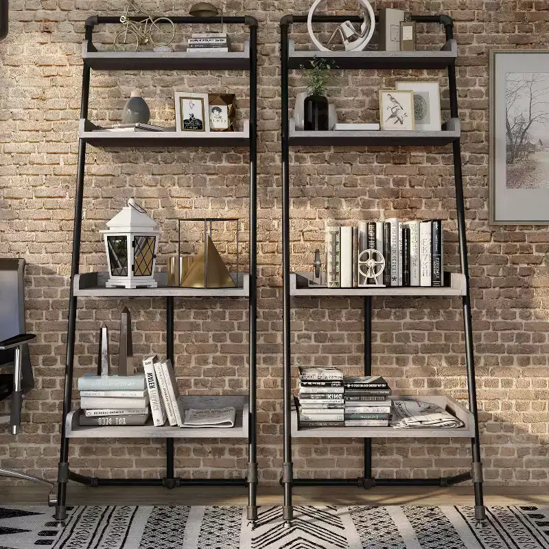 Iron and Wood 4-Tier Ladder Display Shelf 70.86