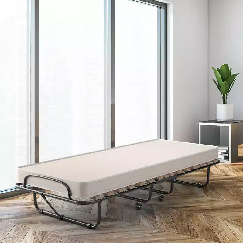 Costway Folding Bed Rollaway Extra Guest W/ Memory Foam Mattress Made in Italy