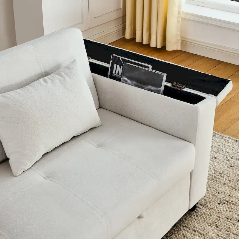54 Pull-Out Sleeper Sofa Bed Double Seat Recliner Sofa Bed