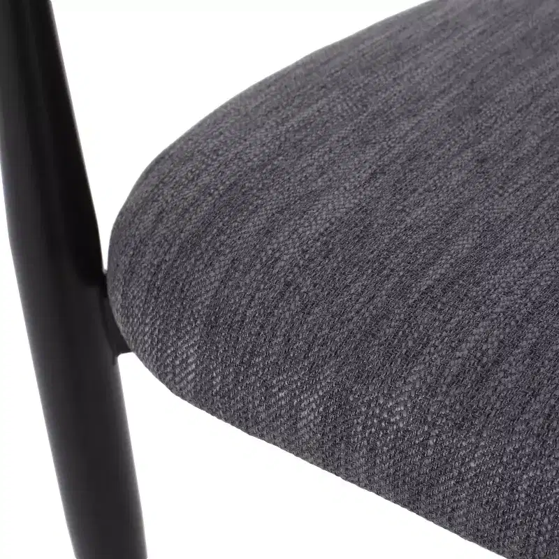 Okak Set of 2 Modern Dining Chairs, Fabric Dining Room Chairs, Upholstered Kitchen Side Chairs with Curved Backrest & Metal Frame