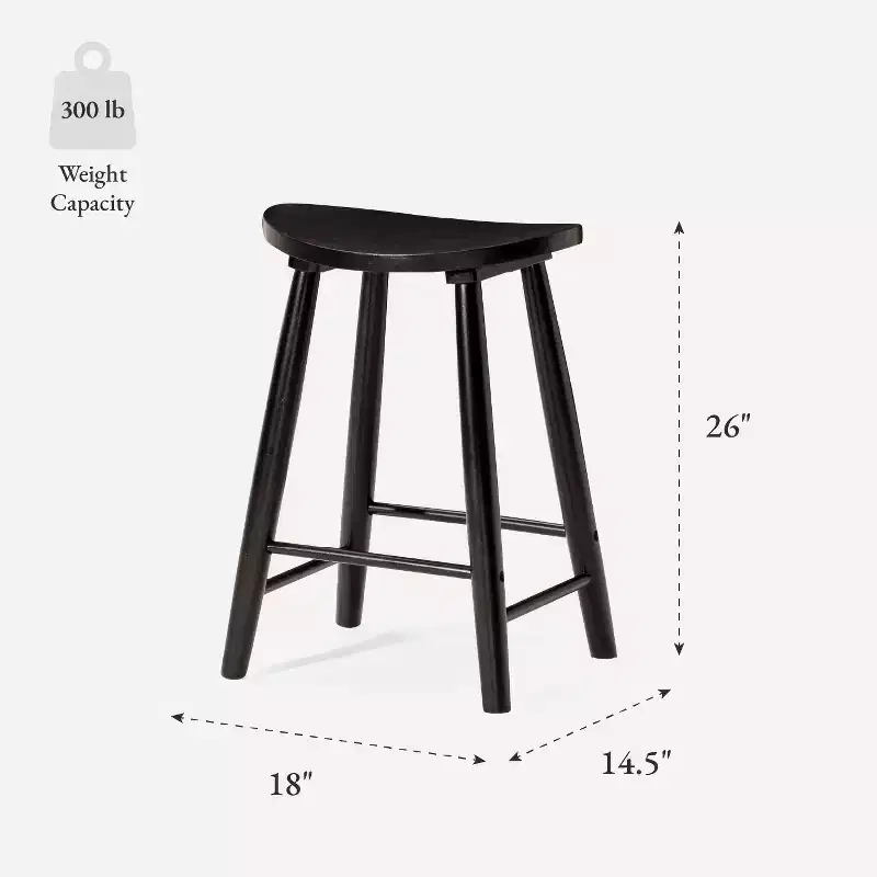 Maven Lane Luna Backless Wooden Kitchen Counter Stool 26