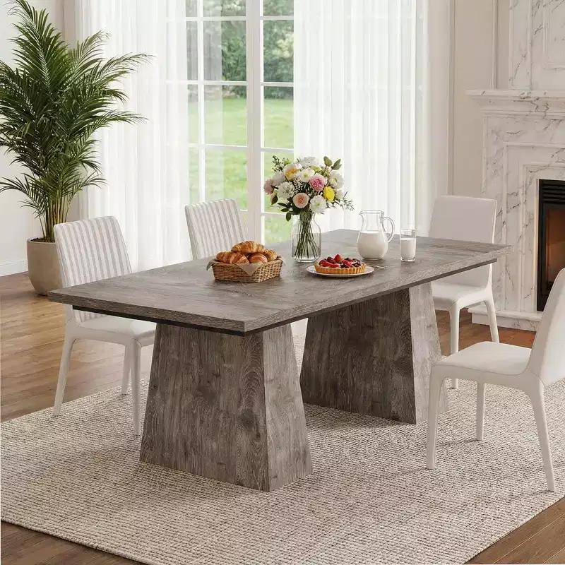 MAYEERTY 63 Rustic Dining Table, Heavy-Duty Multipurpose Table for Home & Office, Easy Assembly