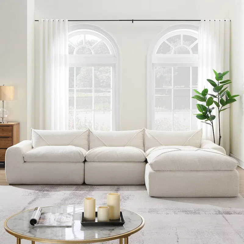 116  Fully Compressed Sofa with High Density Foam,Particle Chenille