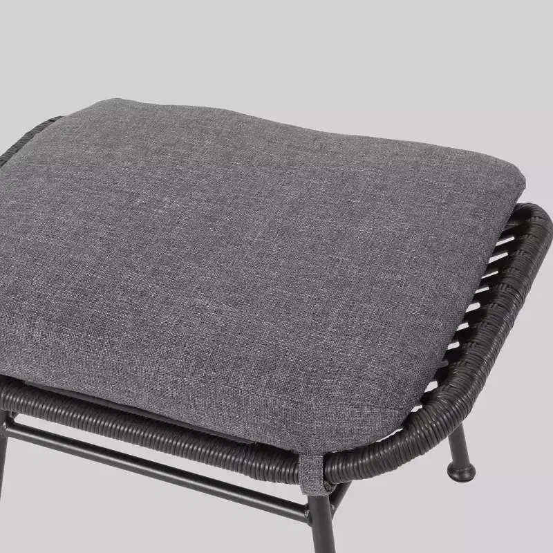 Chalet Modern Boho Chat Set Gray - Christopher Knight Home: Wicker & Metal Frame, 4-Piece Patio Ensemble