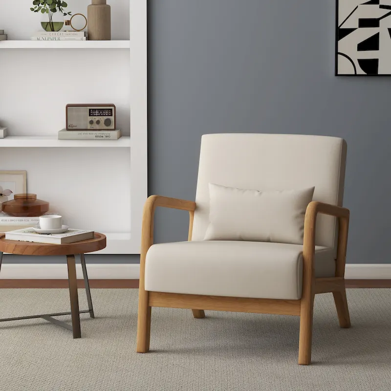 Upholstered Arm Chair with Cution Modern Side Accent Chairs - 25.8W x 28.7H x 32.3D