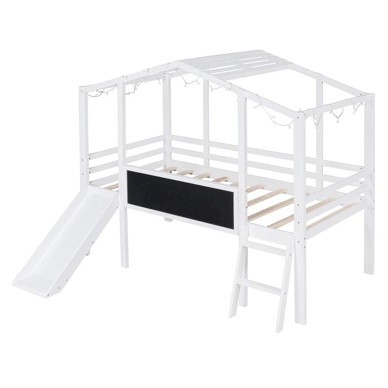 Twin Loft House Bed with Slide