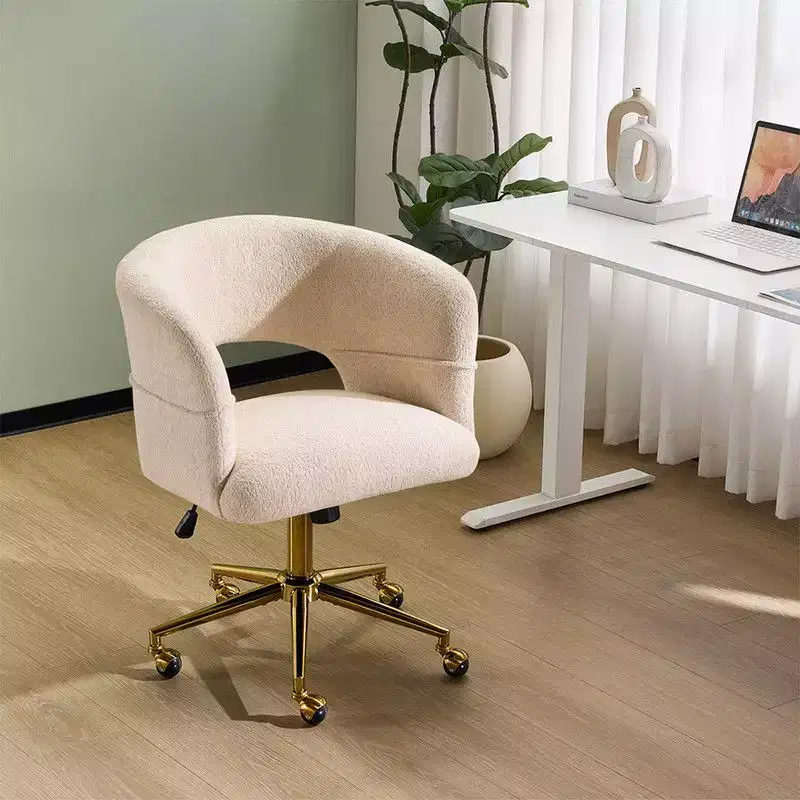 | 25.1 Inch Velvet Ring Backrest Swivel Office Chair